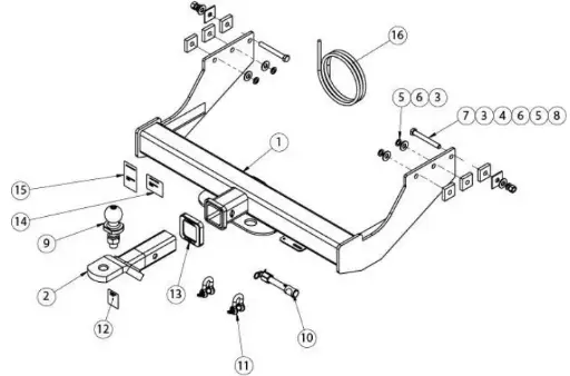 [03419RW] Supply Only Heavy Duty Class 4 Towbar Kit – 3000kg/300kg to Suit Ford Transit Van VH/VJ/VM (11/2000 – 08/2014)